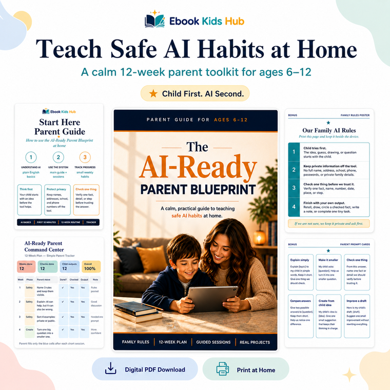 AI-Ready Parent Blueprint Ages 6–12 | Safe AI Habits Parent Toolkit