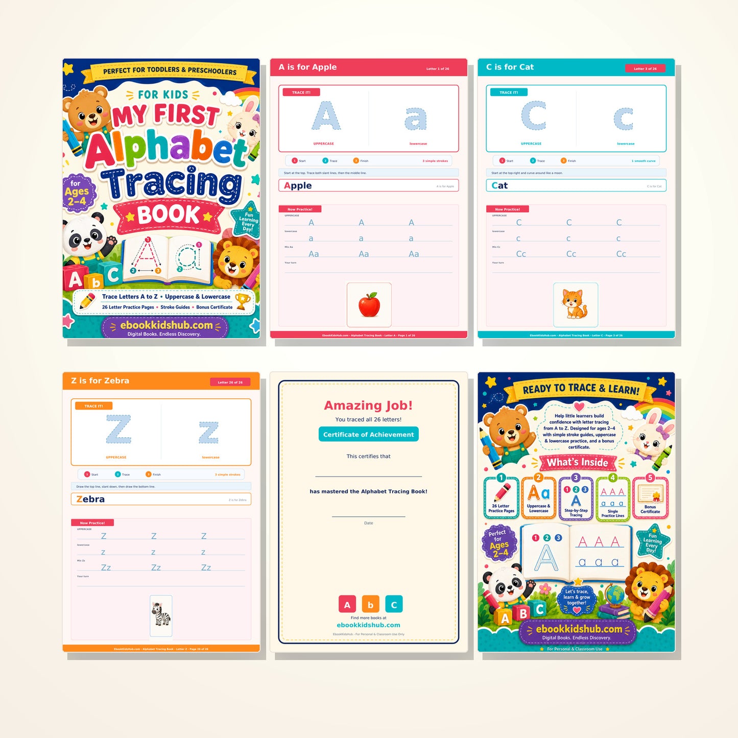 My First Alphabet Tracing Book for Kids Ages 2–4 | Printable PDF Workbook