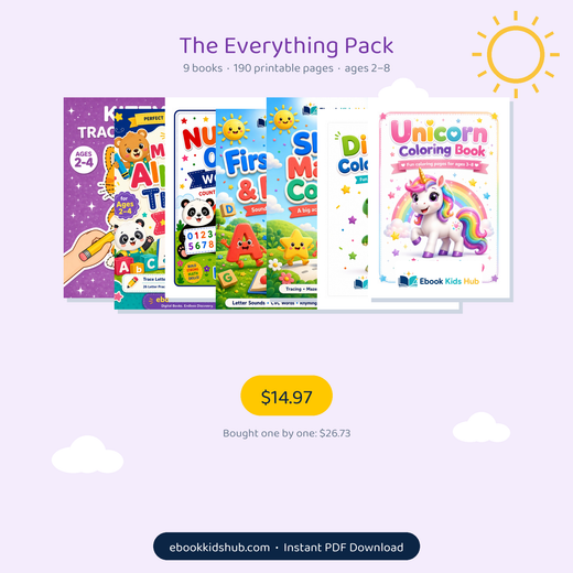 The Everything Pack - All 9 Printable Books, 190 Pages | Ages 2-8