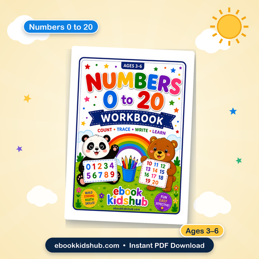 Numbers 0 to 20 Workbook PDF – Trace, Count, Write & Learn | Ages 3–6