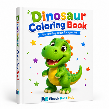 Dinosaur Coloring Book for Kids – 12 Printable Coloring Pages PDF | Ages 3–8