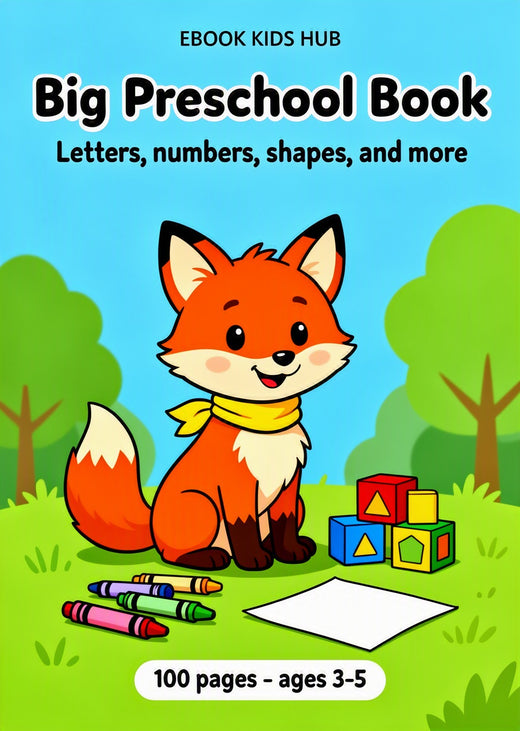 Big Preschool Book 100 Page Printable PDF Ages 3-5