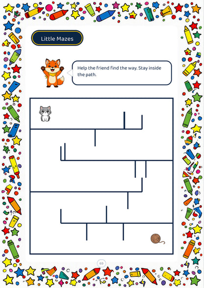 Simple maze page from the Big Preschool Book printable PDF