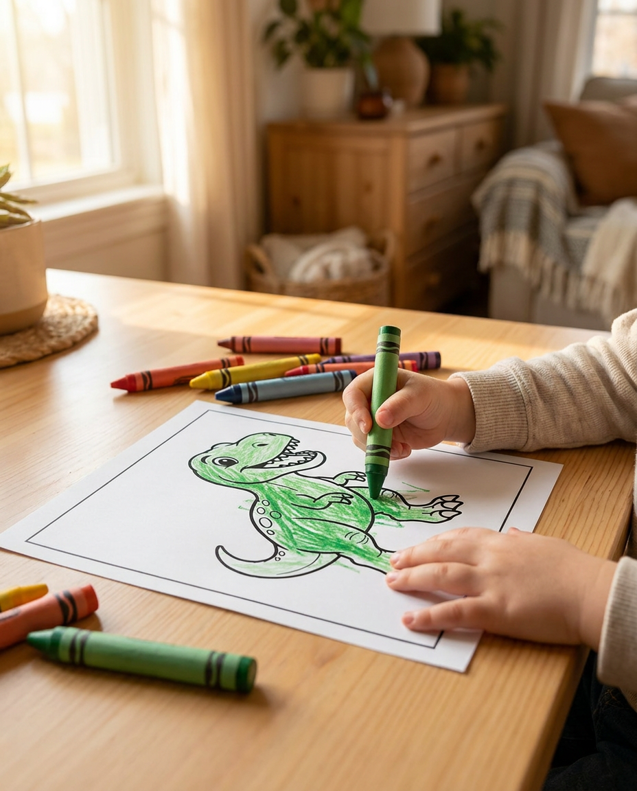 Dinosaur Coloring Book for Kids – 12 Printable Coloring Pages PDF | Ages 3–8
