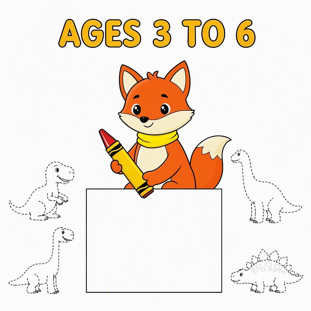 Dinosaur tracing and colouring pages for ages 3 to 6